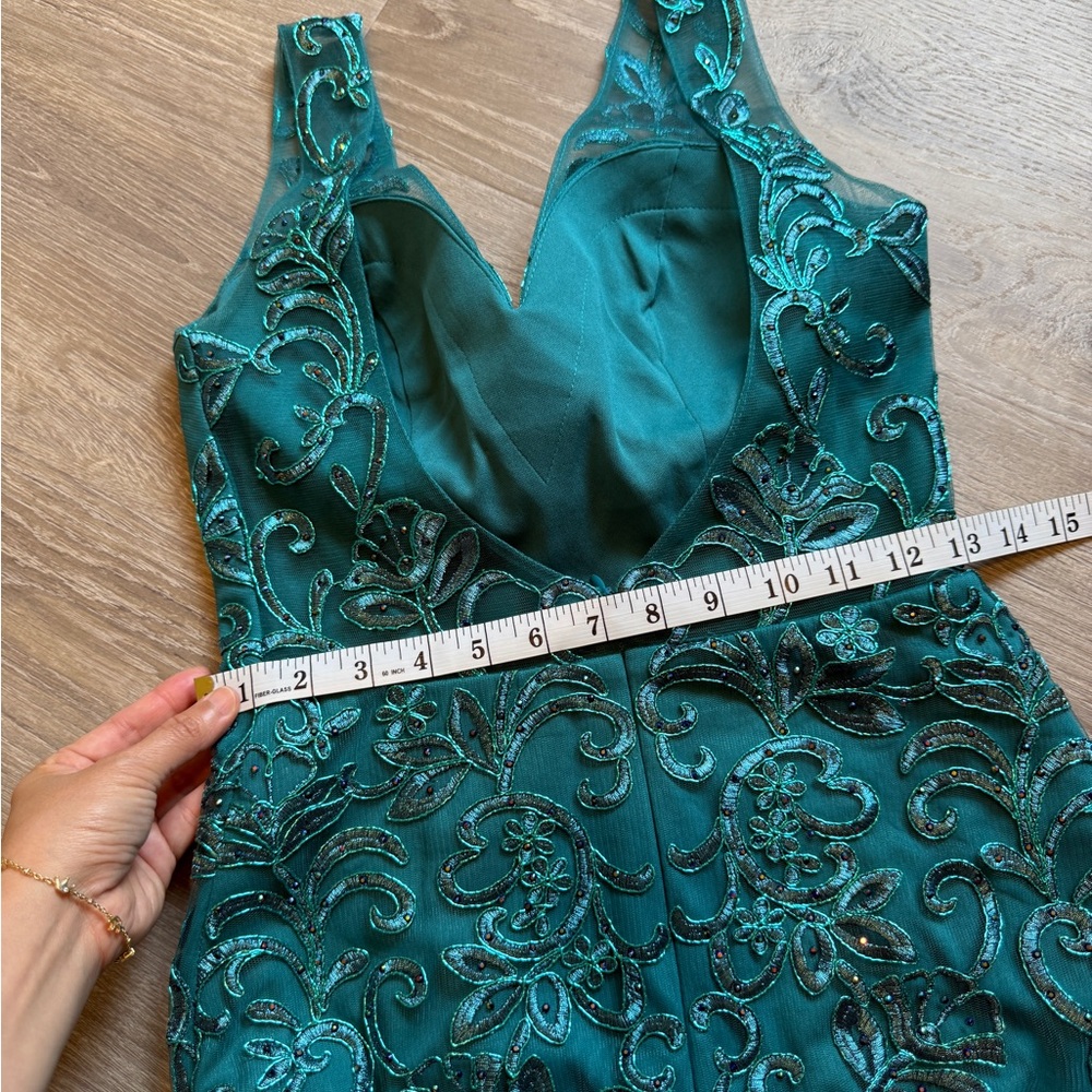 Narianna Elegant Teal Lace Dress- Size S - Picture 11 of 12